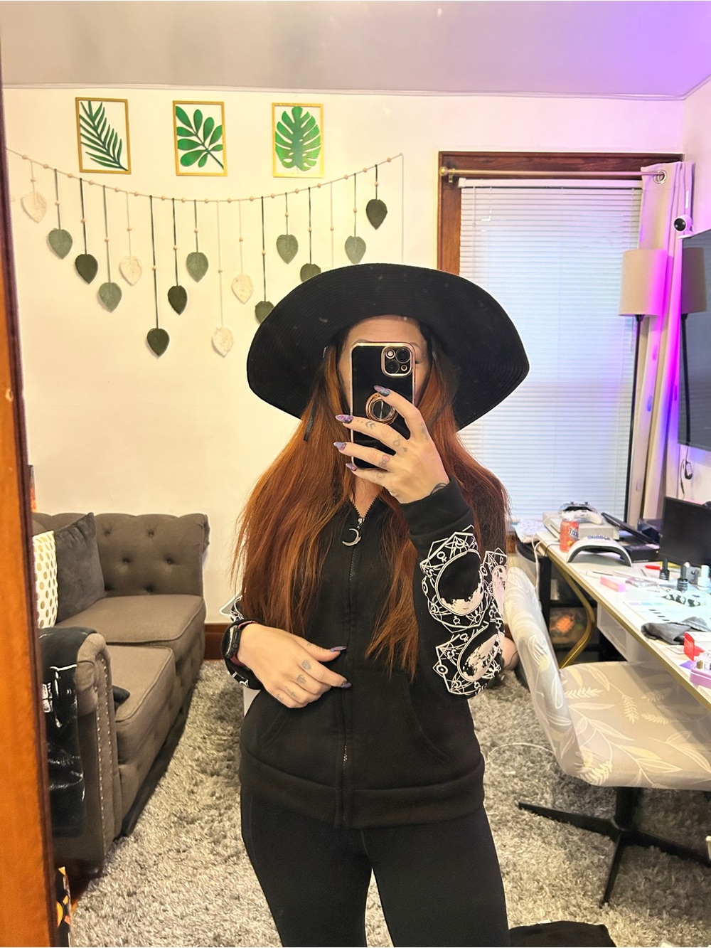 Wide-Brim Black Witch Or Sun Hat for Women